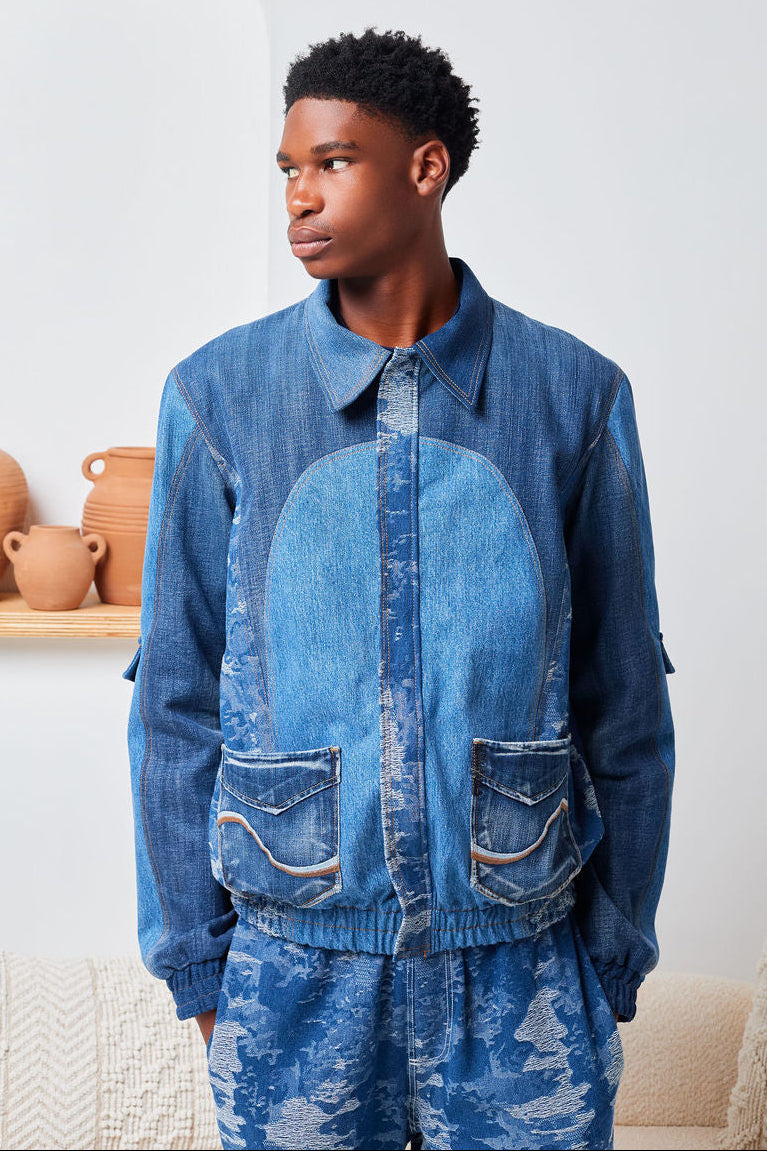 Upcycled Denim Panel Jacket — One of One
