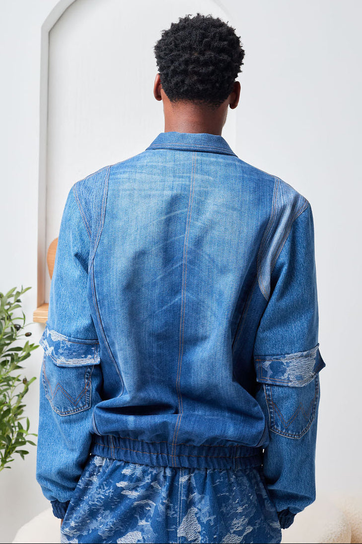 Upcycled Denim Panel Jacket — One of One