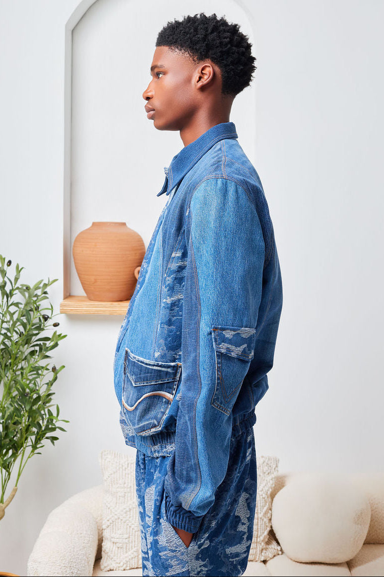 Upcycled Denim Panel Jacket — One of One